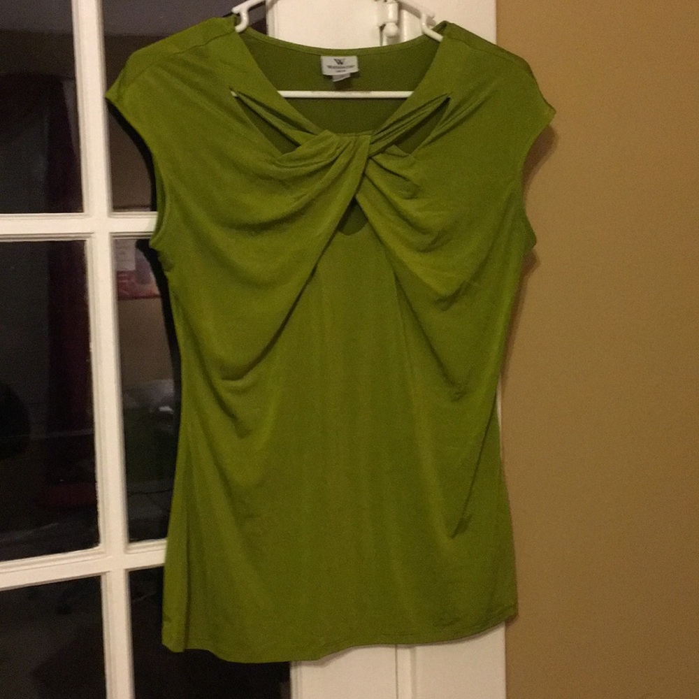 Worthington Jewel Green Cut-out Blouse!